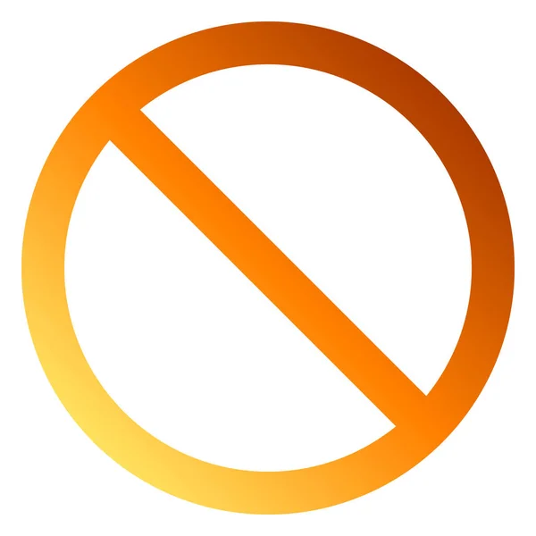 Aucun Signe Dégradé Mince Orange Isolé Illustration Vectorielle — Image vectorielle