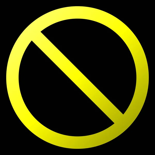 Nie Znak Żółty Cienki Gradient Białym Tle Ilustracja Wektorowa — Wektor stockowy