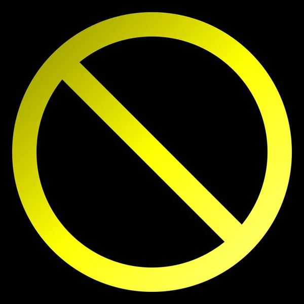 Žádné Znamení Žlutý Tenký Přechod Izolované Vektorové Ilustrace — Stockový vektor
