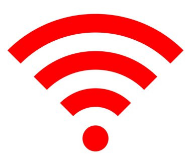 İzole WiFi sembol simge - basit, kırmızı - vektör çizim