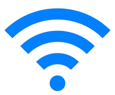 İzole WiFi sembol simge - basit, mavi - vektör çizim