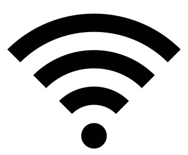 İzole WiFi sembol simge - basit, siyah - vektör çizim