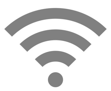 İzole WiFi sembol simge - orta gri basit, - vektör çizim