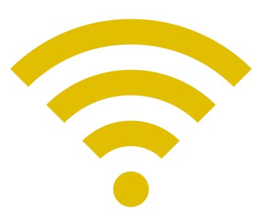 WiFi sembol simge - altın basit, izole - illüstrasyon vektör