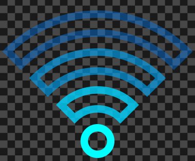 WiFi sembol simge - renkli şeffaf, özetlenen izole - illüstrasyon vektör