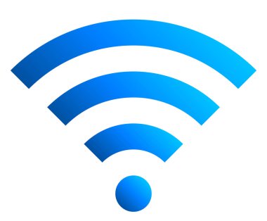 WiFi sembol simge - mavi basit degrade, izole - illüstrasyon vektör