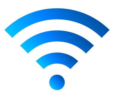 WiFi sembol simge - mavi basit degrade, izole - illüstrasyon vektör