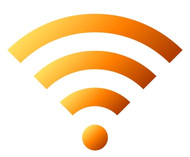 WiFi sembol simge - turuncu basit degrade, izole - illüstrasyon vektör