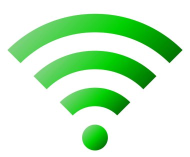 WiFi sembol simge - yeşil basit degrade, izole - illüstrasyon vektör