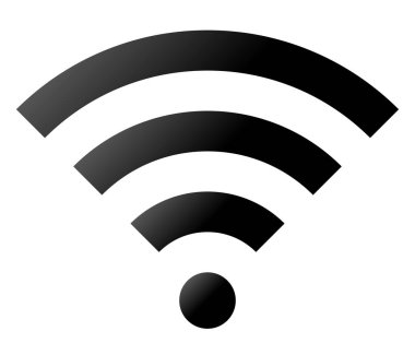 WiFi sembol simge - siyah basit degrade, izole - illüstrasyon vektör