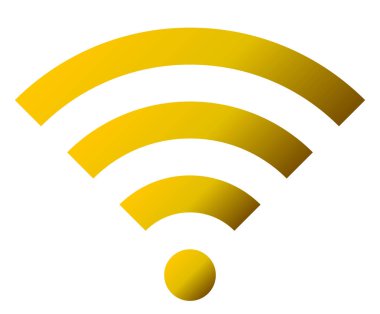WiFi sembol simge - altın basit degrade, izole - illüstrasyon vektör