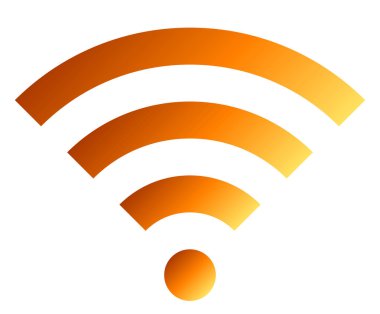 WiFi sembol simge - turuncu basit degrade, izole - illüstrasyon vektör