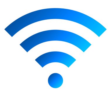 WiFi sembol simge - mavi basit degrade, izole - illüstrasyon vektör