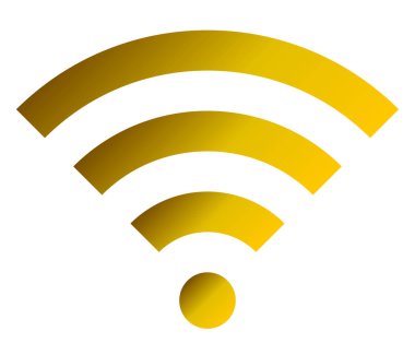 WiFi sembol simge - altın basit degrade, izole - illüstrasyon vektör