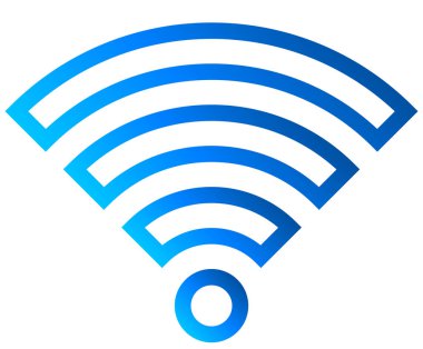 WiFi sembol simge - mavi özetlenen degrade, izole - illüstrasyon vektör