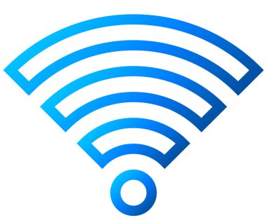 WiFi sembol simge - mavi özetlenen degrade, izole - illüstrasyon vektör
