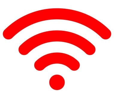 WiFi sembol simge - kırmızı basit illüstrasyon vektör yuvarlak, izole-