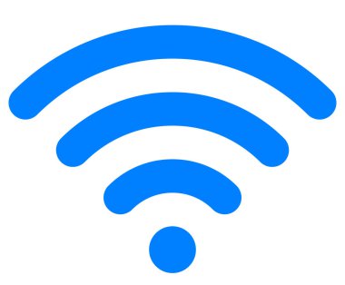 WiFi sembol simge - mavi basit illüstrasyon vektör yuvarlak, izole-