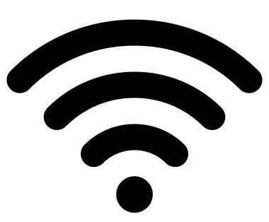 WiFi sembol simge - siyah basit illüstrasyon vektör yuvarlak, izole-