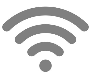 WiFi sembol simge - orta gri basit illüstrasyon vektör yuvarlak, izole-