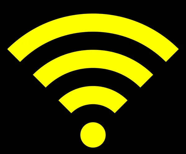 Wifi Symboolpictogram Geel Eenvoudig Geïsoleerd Vectorillustratie — Stockvector