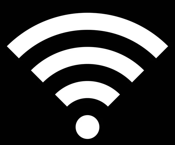 Ícone Símbolo Wifi Branco Simples Isolado Ilustração Vetorial — Vetor de Stock