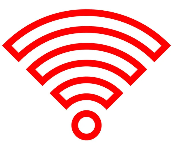 Wifi Symbol Rot Umrandet Isoliert Vektorillustration — Stockvektor