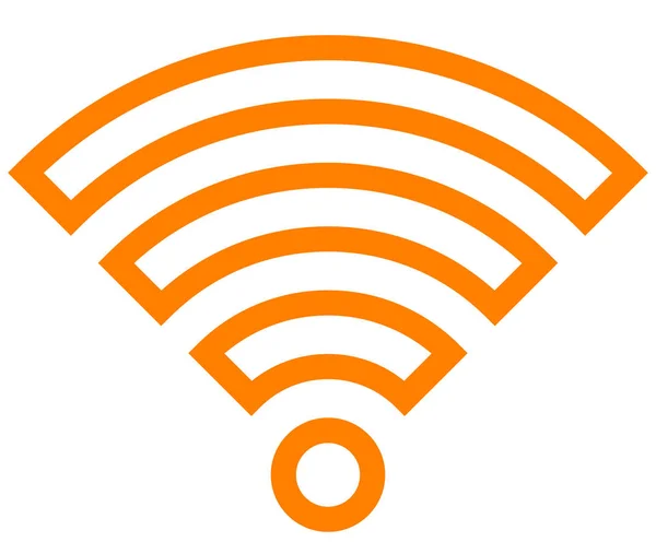 Wifi Symbol Orange Umrandet Isoliert Vektorillustration — Stockvektor