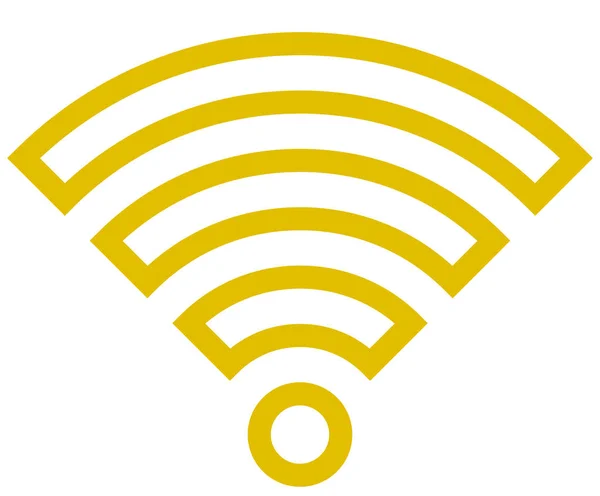 Wifi Symbol Goldene Umrisse Isoliert Vektorillustration — Stockvektor