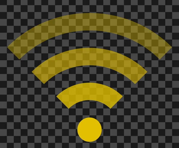 Icono Símbolo Wifi Oro Simple Transparente Aislado Ilustración Vectorial — Archivo Imágenes Vectoriales