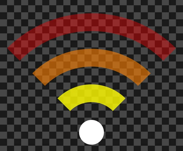 Icono Símbolo Wifi Colorido Simple Transparente Aislado Ilustración Vectorial — Archivo Imágenes Vectoriales