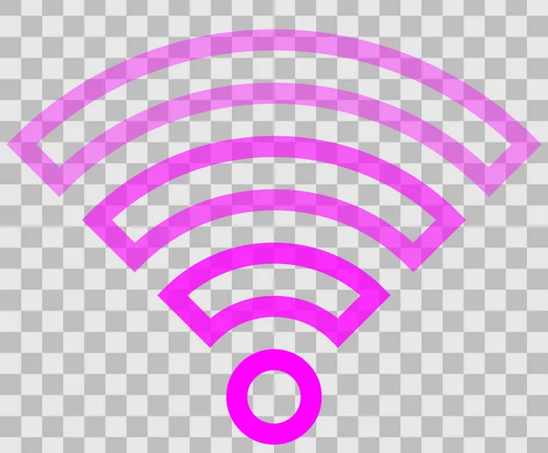 Icono Símbolo Wifi Púrpura Delineado Transparente Aislado Ilustración Vectorial — Archivo Imágenes Vectoriales