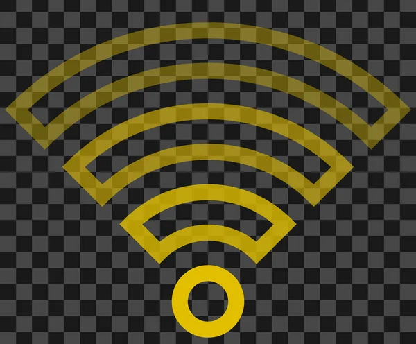 Icono Símbolo Wifi Oro Perfilado Transparente Aislado Ilustración Vectorial — Archivo Imágenes Vectoriales