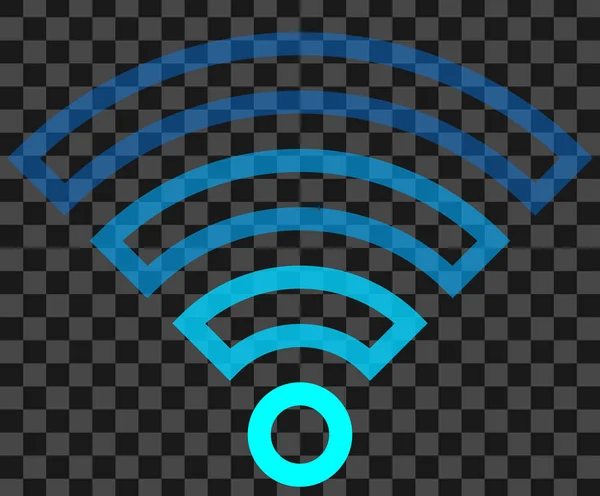 Icono Símbolo Wifi Colorido Esbozado Transparente Aislado Ilustración Vectorial — Archivo Imágenes Vectoriales