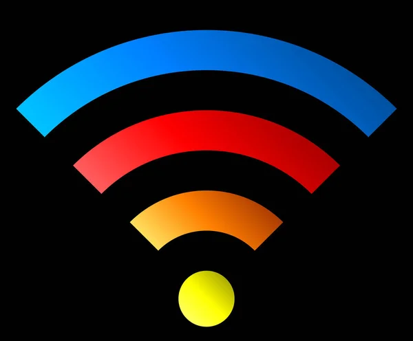 Ícone Símbolo Wifi Gradiente Simples Colorido Isolado Ilustração Vetorial —  Vetores de Stock