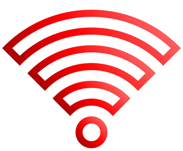 Wifi Symbol Rot Umrissener Verlauf Isoliert Vektorillustration — Stockvektor