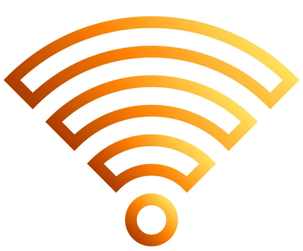 Wifi Symbol Orangefarbener Farbverlauf Isoliert Vektorillustration — Stockvektor