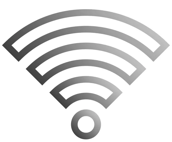 Wifi Symbol Mittlerer Grau Umrissener Verlauf Isoliert Vektorillustration — Stockvektor