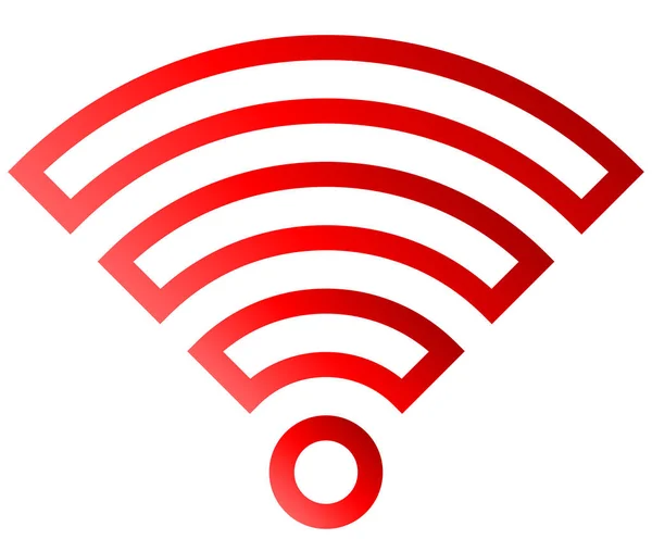 Wifi Symbol Rot Umrissener Verlauf Isoliert Vektorillustration — Stockvektor