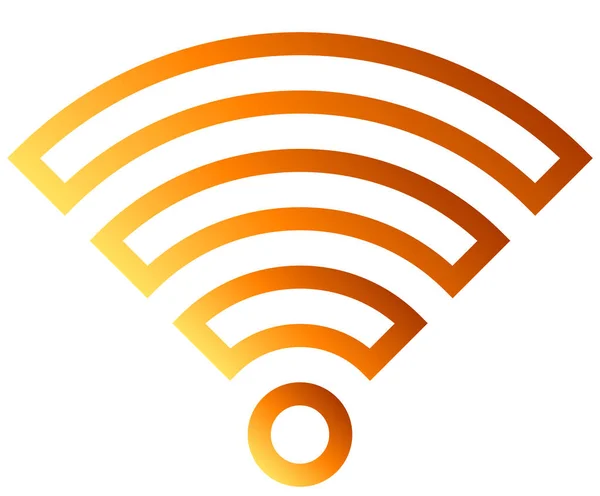Wifi Symbol Orangefarbener Farbverlauf Isoliert Vektorillustration — Stockvektor