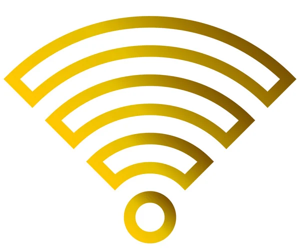 Wifi Symbol Goldener Umrissener Verlauf Isoliert Vektorillustration — Stockvektor