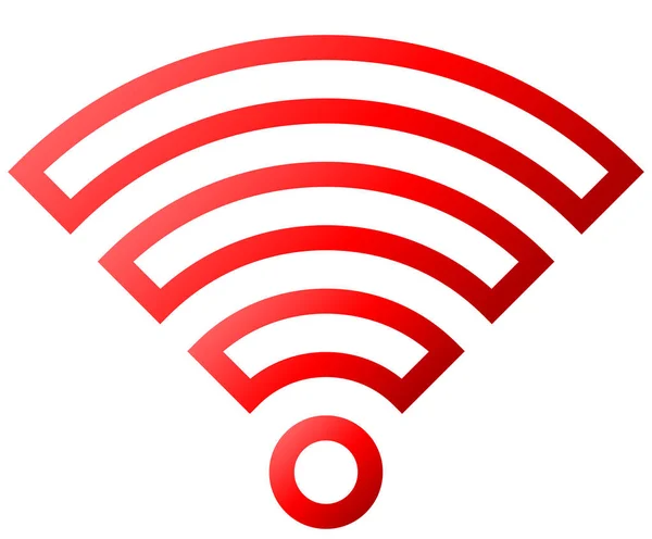 Wifi Symbol Rot Umrissener Verlauf Isoliert Vektorillustration — Stockvektor