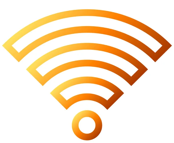 Wifi Symbol Orangefarbener Farbverlauf Isoliert Vektorillustration — Stockvektor