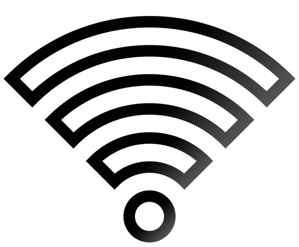 Значок Символа Wifi Градиент Черным Контуром Изолированная Векторная Иллюстрация — стоковый вектор