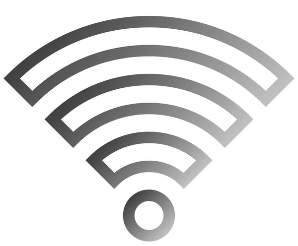 Значок Символа Wifi Средний Серый Контур Градиента Изолированный Векторная Иллюстрация — стоковый вектор