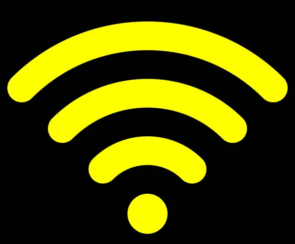 Значок Символа Wifi Желтый Простой Округлый Изолированный Векторная Иллюстрация — стоковый вектор