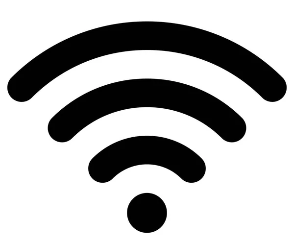 Значок Символа Wifi Черный Простой Округлый Изолированный Векторная Иллюстрация — стоковый вектор