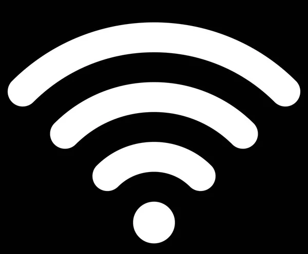 Wifi シンボル アイコン ホワイト シンプルな丸みを帯びた ベクトル イラスト — ストックベクタ