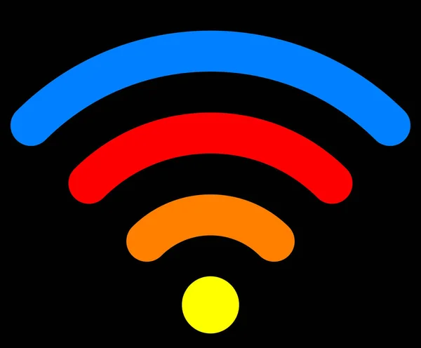 Icono Símbolo Wifi Colorido Simple Redondeado Aislado Ilustración Vectorial — Vector de stock
