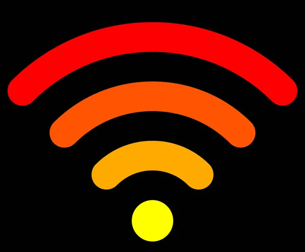 Icône Symbole Wifi Coloré Simple Arrondi Isolé Illustration Vectorielle — Image vectorielle